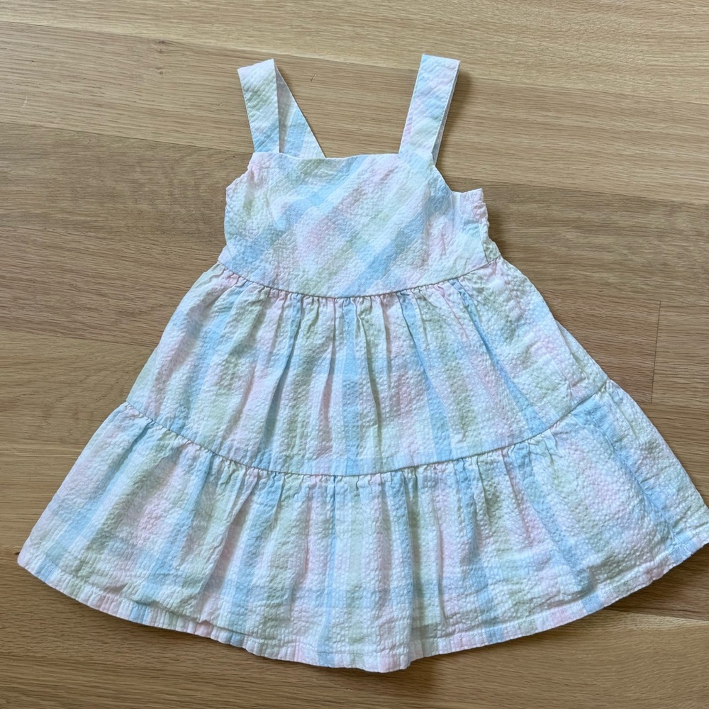 Pastel Plaid Kids Dress by Hope & Henry 100% Organic Cotton
